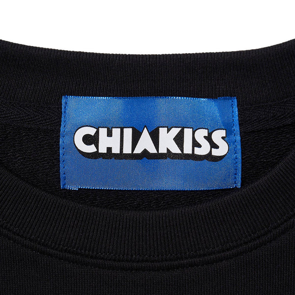 [MADE-TO-ORDER]  CHIAKISS x Bukubu Okawa ICE CREAM BIG SWEAT SHIRTS【BLACK】