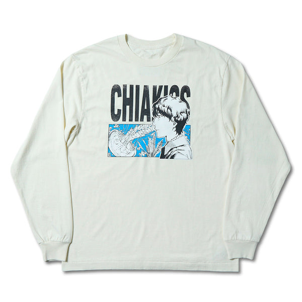 [MADE-TO-ORDER]  CHIAKISS x MOKUMOKUREN LONG SLEEVE TEE【FADED WHITE】