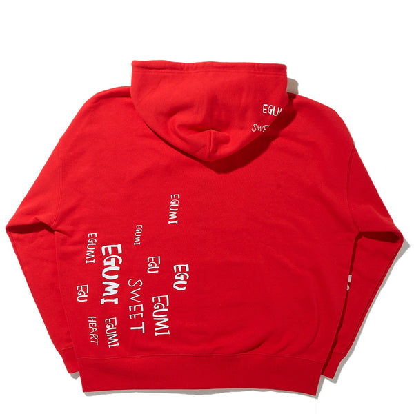 [MADE-TO-ORDER] EGUMI MULTI LOGO ZIP UP  BIG HOODIE【RED】