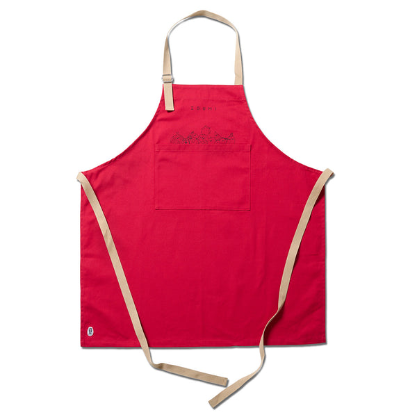[MADE-TO-ORDER] EGUMI FRUIT PRINT APRON【RED】