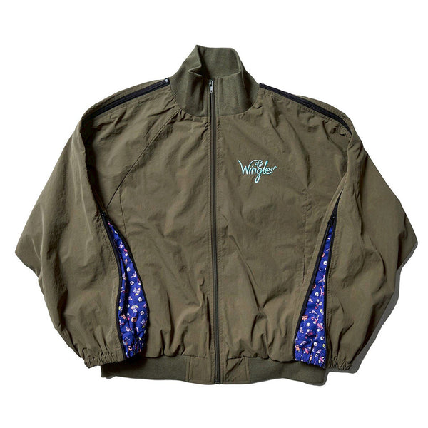 [MADE-TO-ORDER] WINGLE TWINKLE ILLUST NYLON ZIP-UP JACKET【OLIVE GREEN】