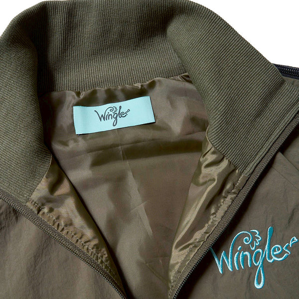 [MADE-TO-ORDER] WINGLE TWINKLE ILLUST NYLON ZIP-UP JACKET【OLIVE GREEN】