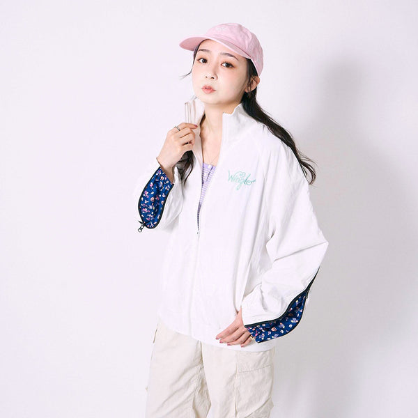 [MADE-TO-ORDER] WINGLE TWINKLE ILLUST NYLON ZIP-UP JACKET【WHITE】