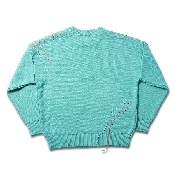 [MADE-TO-ORDER] WINGLE STAR & FEATHER COTTON-ACRYLIC SWEATER【MINT】