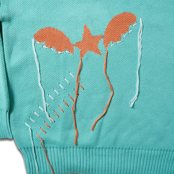 [MADE-TO-ORDER] WINGLE STAR & FEATHER COTTON-ACRYLIC SWEATER【MINT】