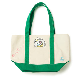 [MADE-TO-ORDER]  tear R drop KING CANVAS TOTE 【NATURAL×GREEN】
