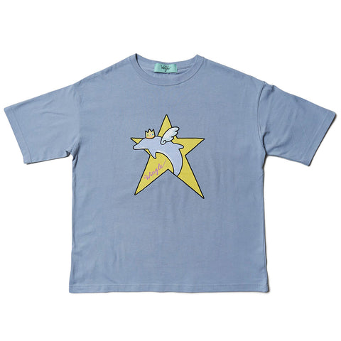 [MADE-TO-ORDER]  WINGLE STAR DOLPHIN BIG TEE【SMOKEY BLUE】