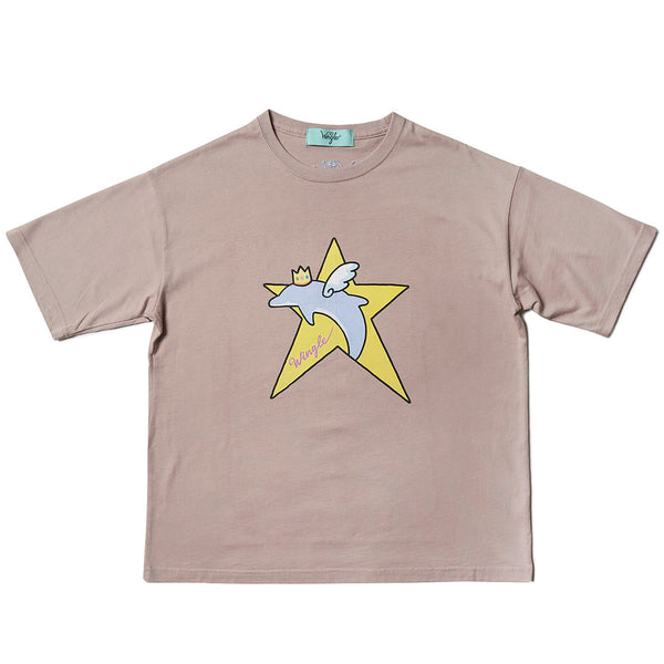 [MADE-TO-ORDER]  WINGLE STAR DOLPHIN BIG TEE【SMOKEY PINK】